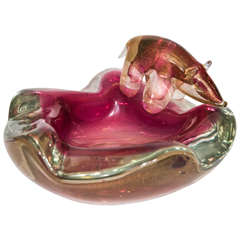 Vintage Alfredo Barbini Bowl with Bear